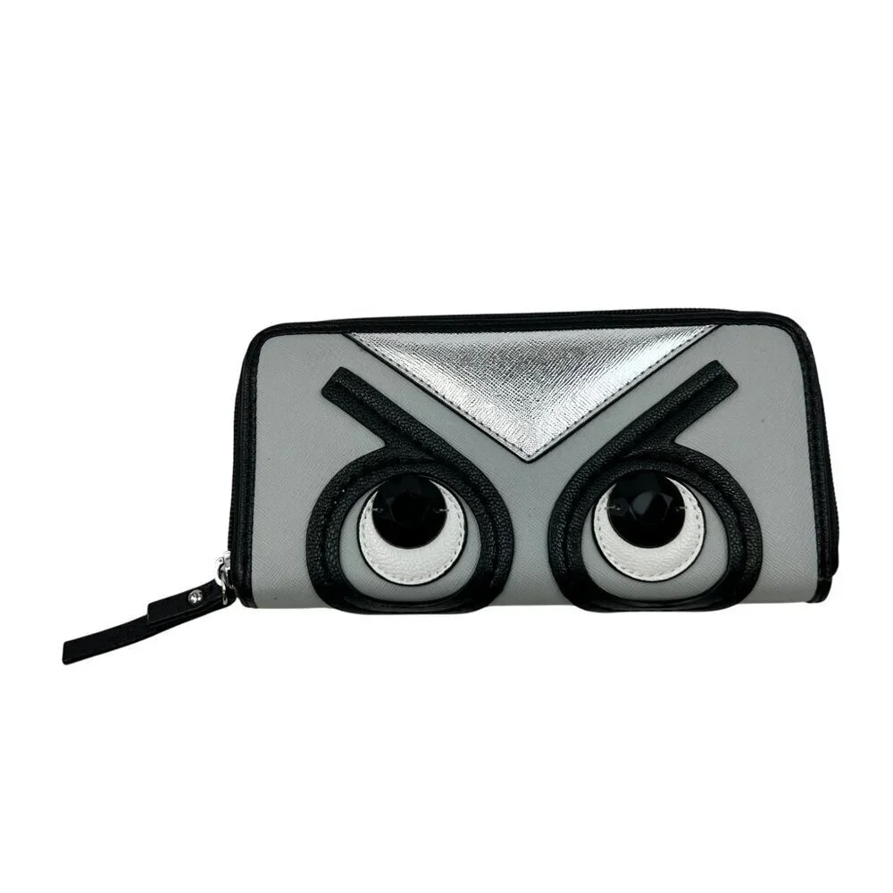 Nine West Organizer Wallet Silver/Black/White Zip